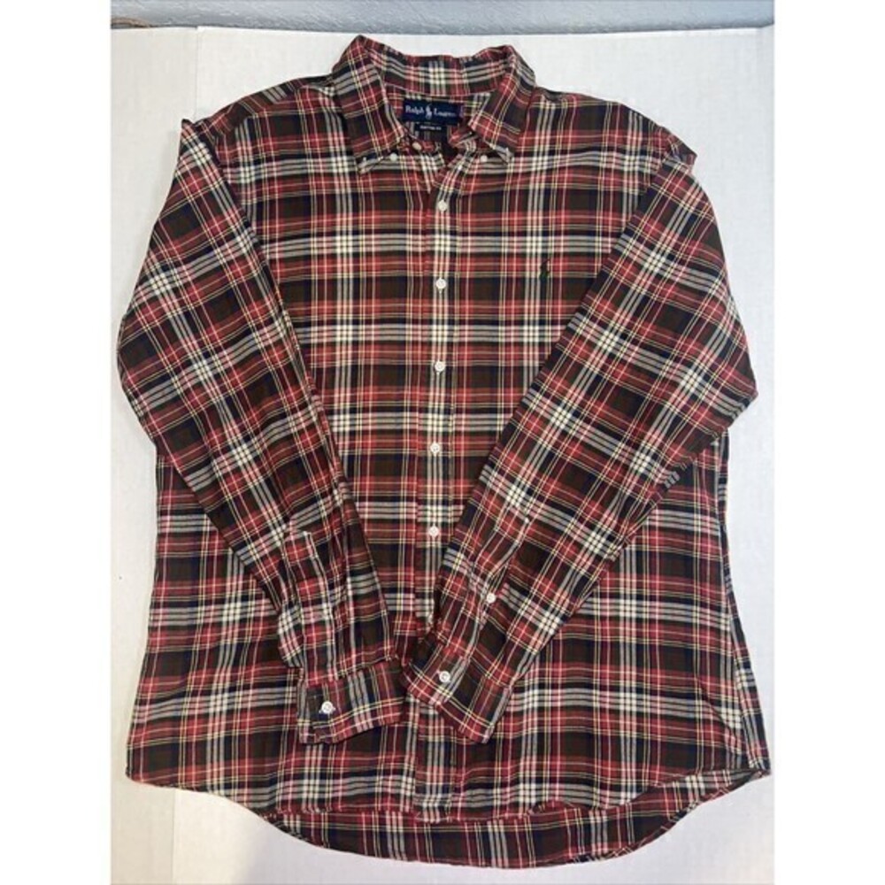 Ralph Lauren Custom Fit Button Up shirt‎ Multi-color Size X-Large